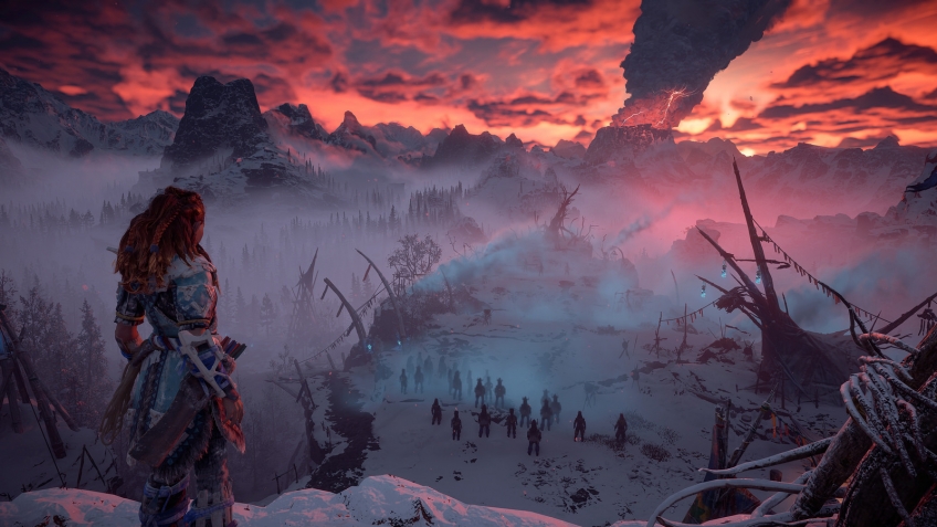 В сети появился двенадцатиминутный геймплейный ролик Horizon: Zero Dawn: The Frozen Wilds