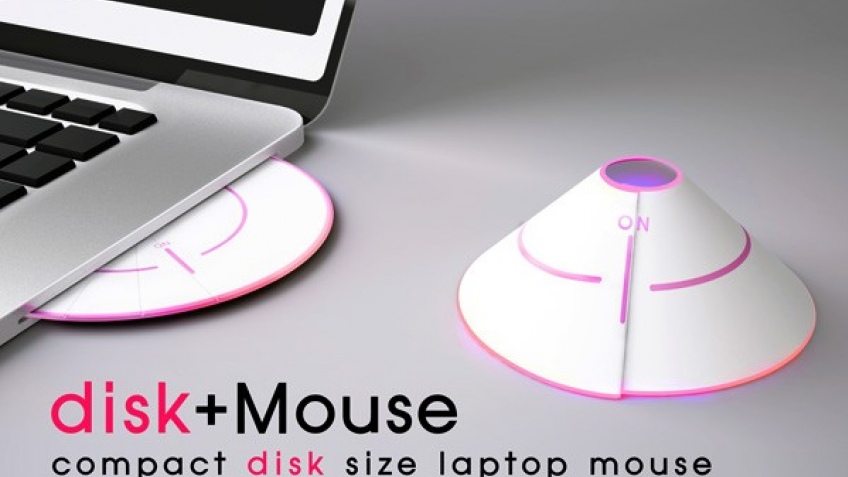 Мышь disk+Mouse в фигуре диска