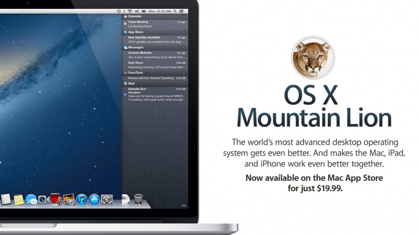 Эпл начала реализовывать ОС OS X 10.8 Mountain Lion