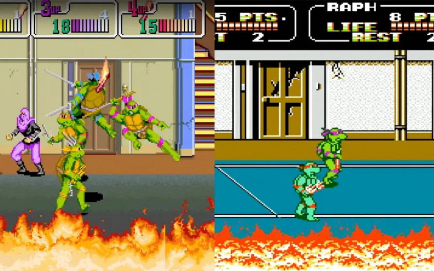 Разница между аркадной версий TMNT и портом для NES, мягко говоря, ощутима