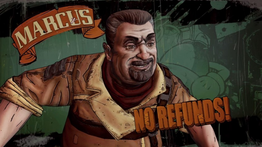 Персонажи Borderlands: Маркус, Доктор Зед, Патриция Таннис, командор Стил и Железяка — надоедливый робот-помощник, ставший маскотом франшизы