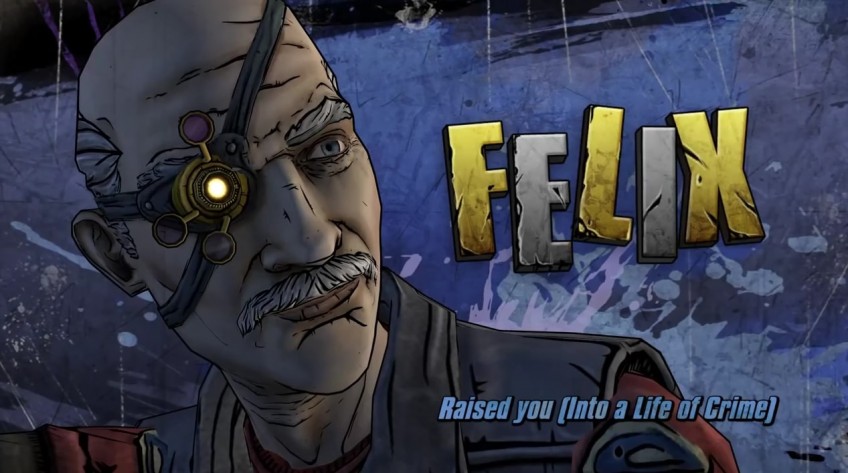 Персонажи Tales from the Borderlands: Саша, Феликс и Вон, а ещё роботы Гортис и Грузчик. Некоторые из них появятся в третьей части