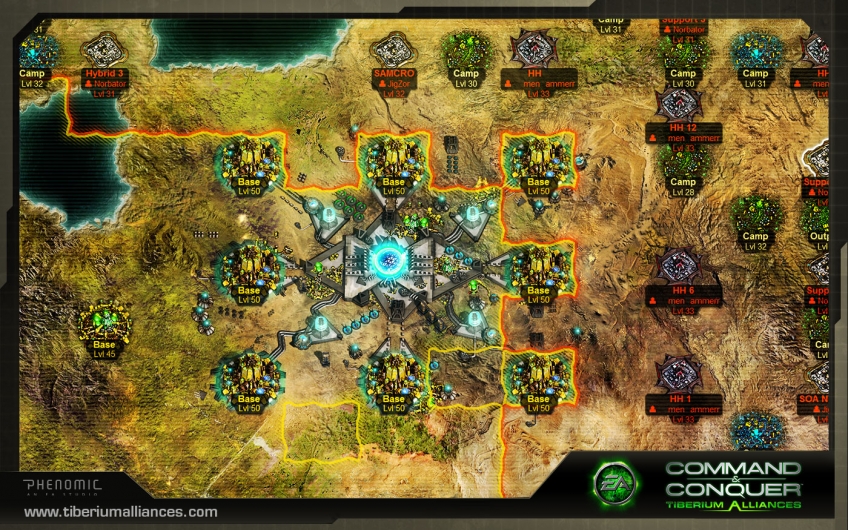 Command & Conquer: Tiberium Alliances. Cемь таких укреплённых точек — главная цель игры.