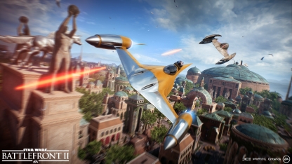 В режиме Galactic Assault все герои и события вперемежку, так что Хан Соло запросто может повстречать Дарта Мола.