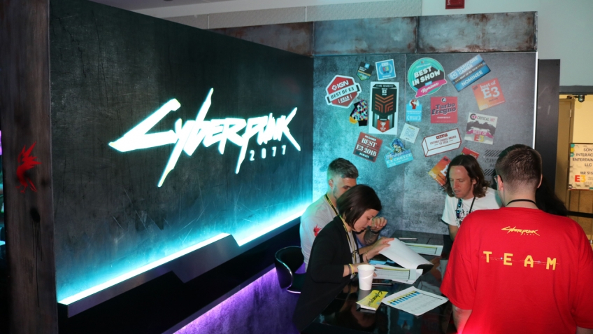 Так выглядела зона, где проходила презентация Cyberpunk 2077