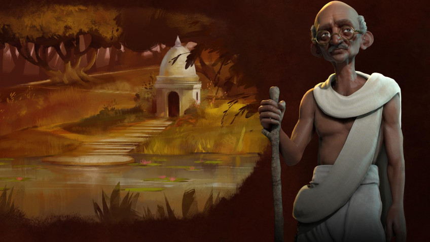 У Ганди в Civilization VI есть и ценности, и боеголовка.