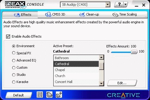Creative EAX Console Driver for Windows 10 Creative EAX Console Vista