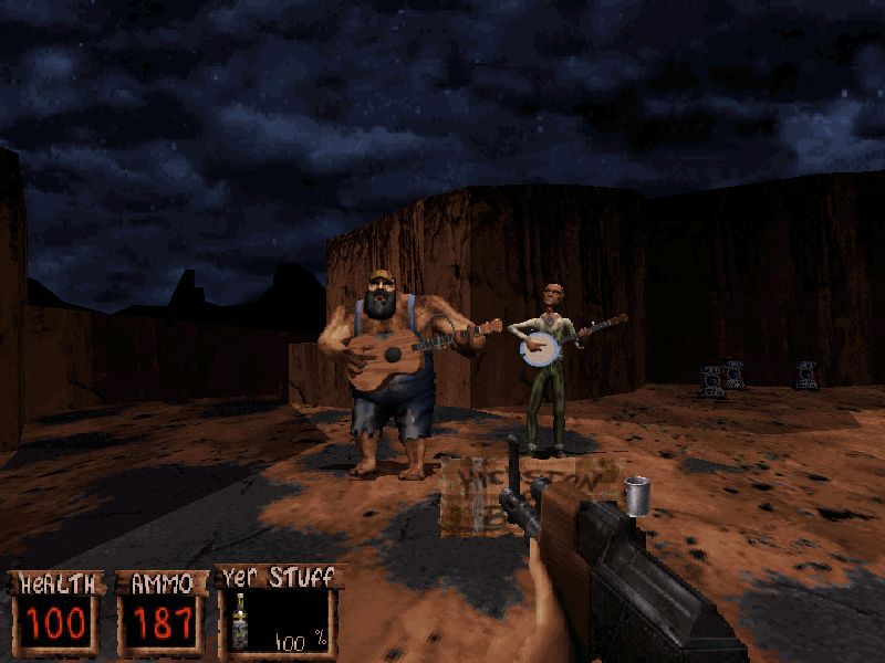 Уже подзабытая Redneck Rampage, пожалуй, дальше всех прочих шутеров зашла на территорию откровенной пародии