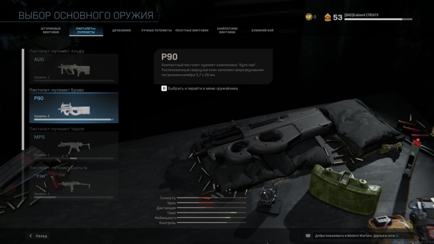 AUG, P90, MP5, «Узи», ПП-19 «Бизон» и MP7