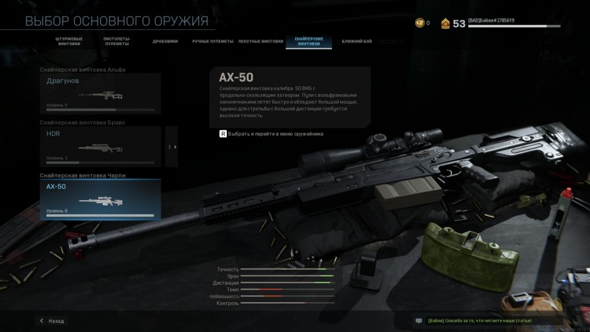«Драгунов», HDR и AX-50
