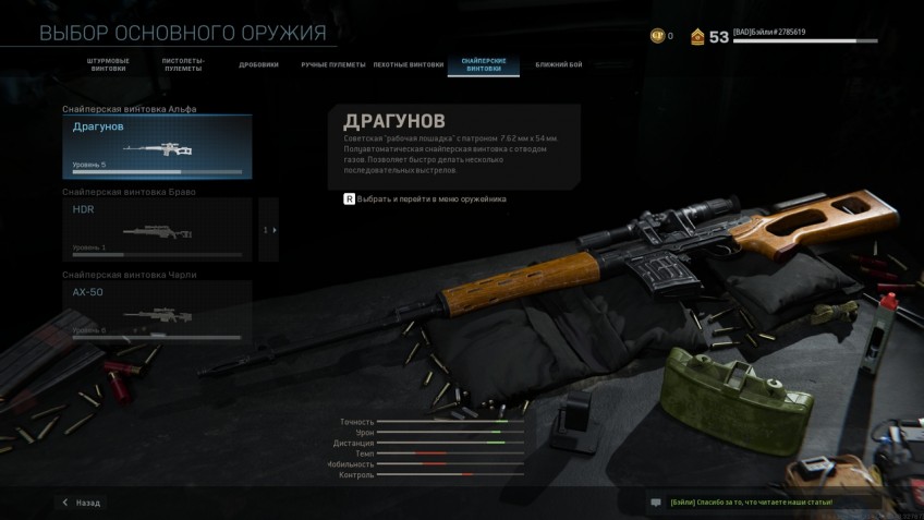 «Драгунов», HDR и AX-50