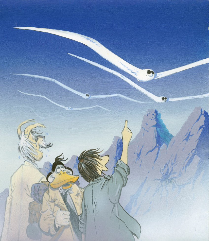 The English edition of the L'Amerzone comic, one of the stories about Inspector Canardo, was called The Kingdom of the White Birds. In the future, Sokal will call his company White Birds Productions, and the theme of white birds will become a recurring theme in his work.