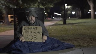 You Are Rob. Can You Go the Entire Day Without Giving Money to Homeless People? (itch)