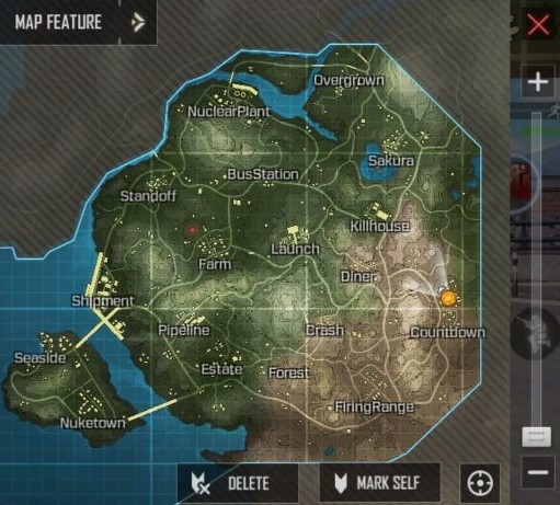 Текущая карта королевской битвы Call of Duty Mobile