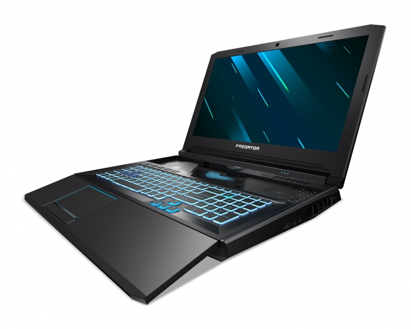 Acer представила игровой ноутбук Predator Helios 700 с выдвигающейся клавиатурой