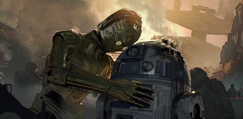 Уничтоженный в битве R2-D2 и C-3PO