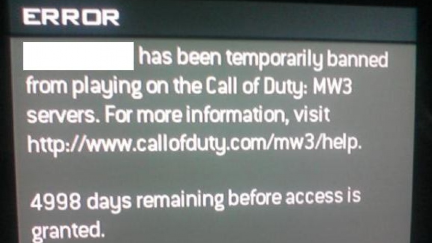 Игрока в Modern Warfare 3 забанили на 5000 дней
