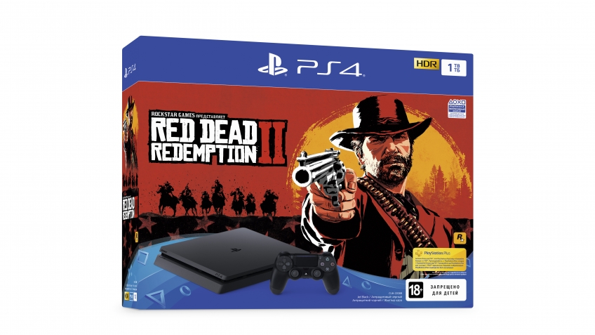 PS4 Slim (1 ТБ) с розничной копией Red Dead Redemption 2