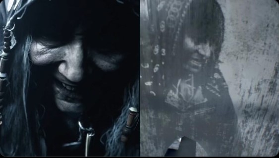 Слева старушка из RE8, а справа рисунок из RE7.
