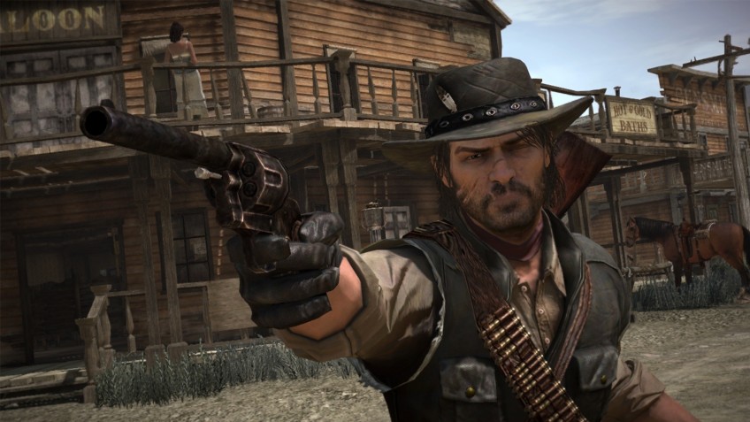 Скриншот из первого Red Dead Redemption, а выше его с помощью фоторежима воссоздали в RDR 2