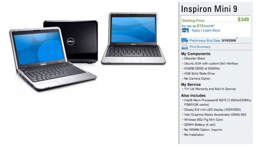 Dell Inspiron Mini 9, почти официально Dell Inspiron Mini 9, почти официально
