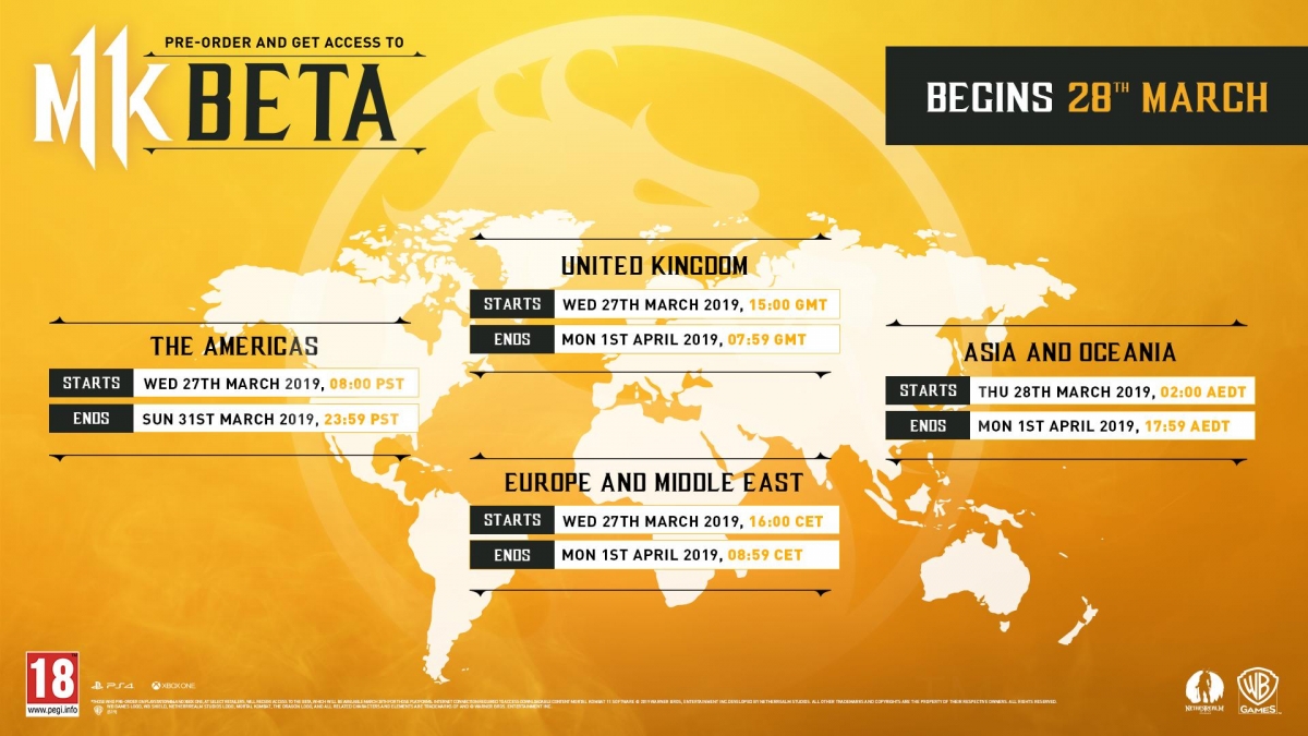 Создатели Mortal Kombat 11 назвали точные сроки проведения закрытой беты