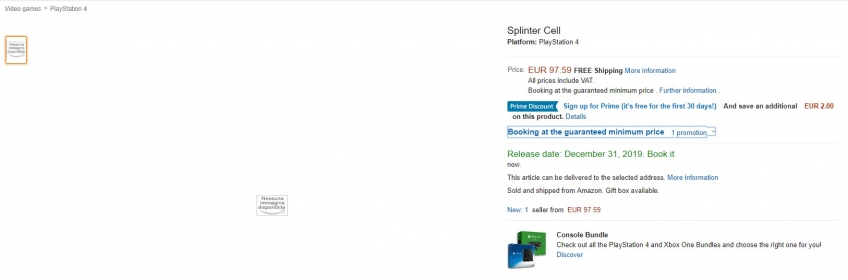 Страница Splinter Cell для PS4