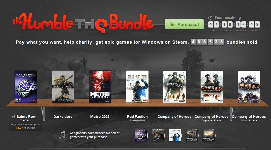 THQ начинает большую распродажу через Humble Bundle