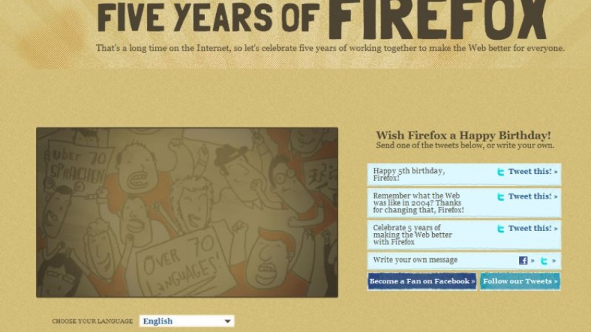 Браузеру Firefox исполнилось пять лет