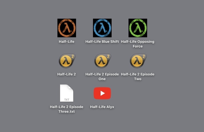 Как сейчас выглядит франшиза Half-Life на рабочем столе