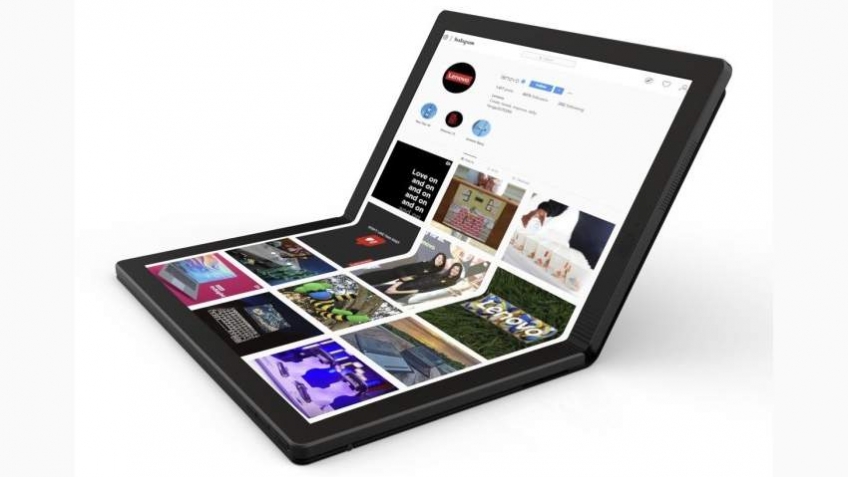 Lenovo показала прототип ноутбука со складным экраном