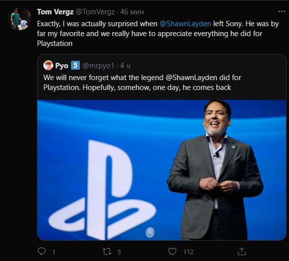 «Я был очень удивлён уходу Шона из PlayStation. Он был моим любимчиком, и мы должны ценить всё, что он сделал для PlayStation».