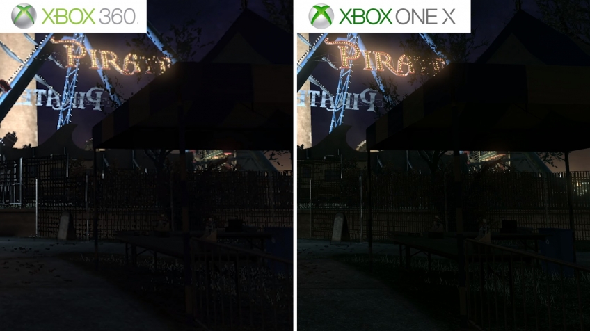 Conviction: на Xbox 360 объекты на заднем плане в динамике начинают бликовать из-за недостатка пикселей и комплексности сцены, тогда как на Xbox One X благодаря повышенному разрешению этих проблемы опять же нет.