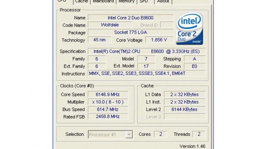 Core 2 Duo разогнали до 6,146 ГГц Core 2 Duo разогнали до 6,146 ГГц