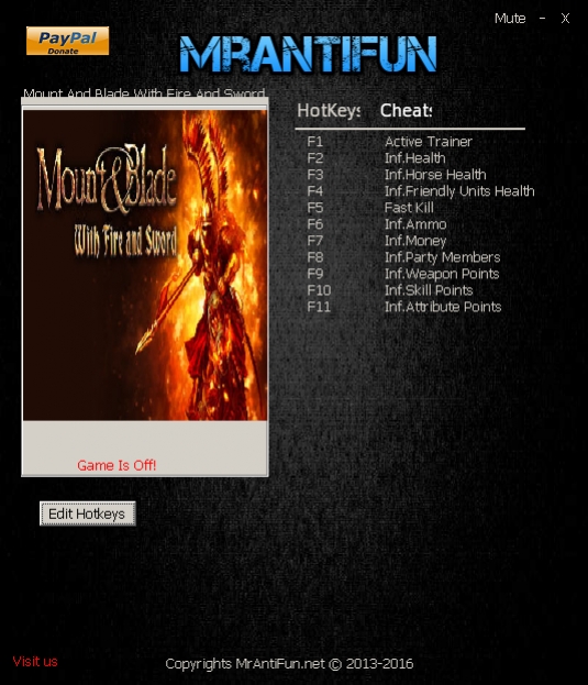 Mount & Blade Огнем и мечом читы, коды, трейнеры