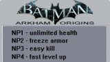 batman arkham origins the complete edition чит коды. 543573af3029d238. batman arkham origins the complete edition чит коды фото. batman arkham origins the complete edition чит коды-543573af3029d238. картинка batman arkham origins the complete edition чит коды. картинка 543573af3029d238. Home — активировать трейнер F1 — бессмертие F2 — добавить опыт F3 — добавить/убрать 10 очков улучшений F4 — маленькией бэтмен F5 — гигантский бэтмен F6 — супер скорость F7 — заморозить бэтмена F8 — заморозить противников F9 — изменить скорость противников F10 — изменить скорость противников (альтернативный чит) F11 — маленькие противники F12 — гигантские противники Ctrl+K — бесконечная первая броня Ctrl+L — бесконечная вторая броня End — убийства с одного удара/выстрела Insert — замедлить время Page Up — бесконечное электричество End — мега комбо